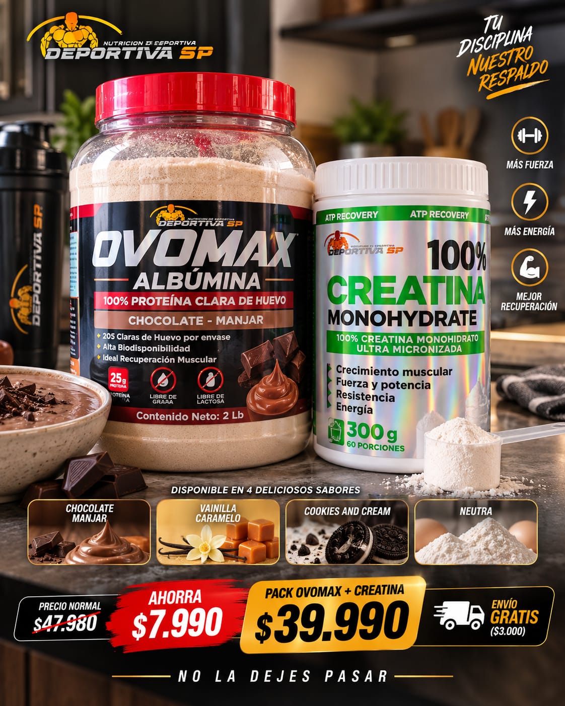 PACK OVOMAX 2LB + CREATINA SP300